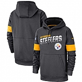 Pittsburgh Steelers Nike Sideline Team Logo Performance Pullover Hoodie Anthracite,baseball caps,new era cap wholesale,wholesale hats